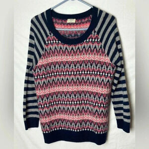 Wallace Lambswool Cashmere Fair Isle print Women’s‎ Sweater Preppy Size M